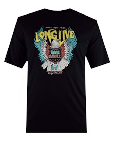 Espionage Long Live Rock and Roll Print T-Shirt Black